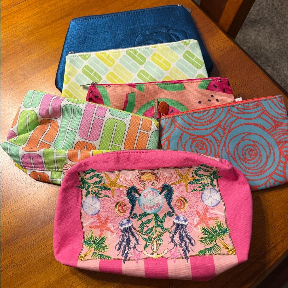 Cosmetic Pouch 6 Piece Bundle